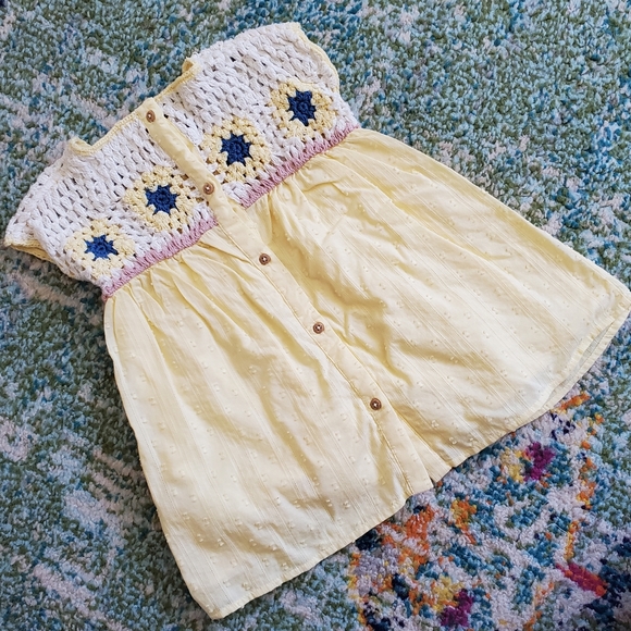 Zara Baby Yellow Crochet Dress, 12-18mths - Picture 2 of 4